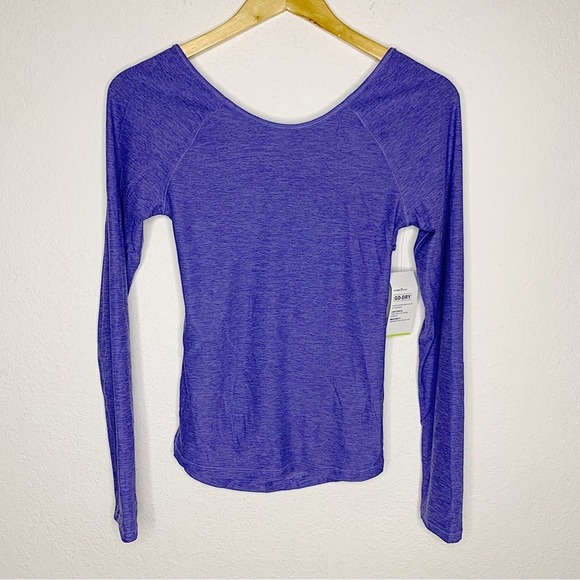 NWT Old Navy Active Criss-Cross Mesh Back Long Sleeve Top Very Periwinkle Sz XL - Picture 1 of 6